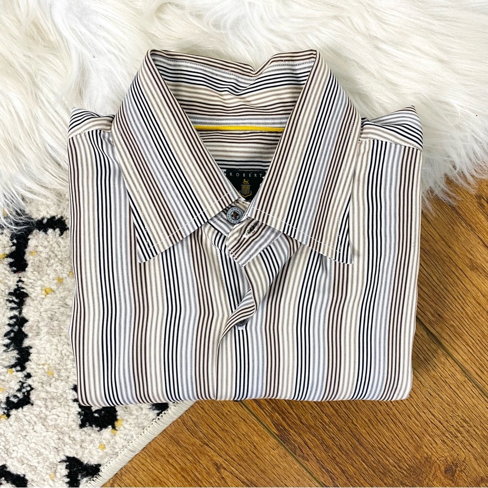 Robert Talbott Designer Stripe Button Down M